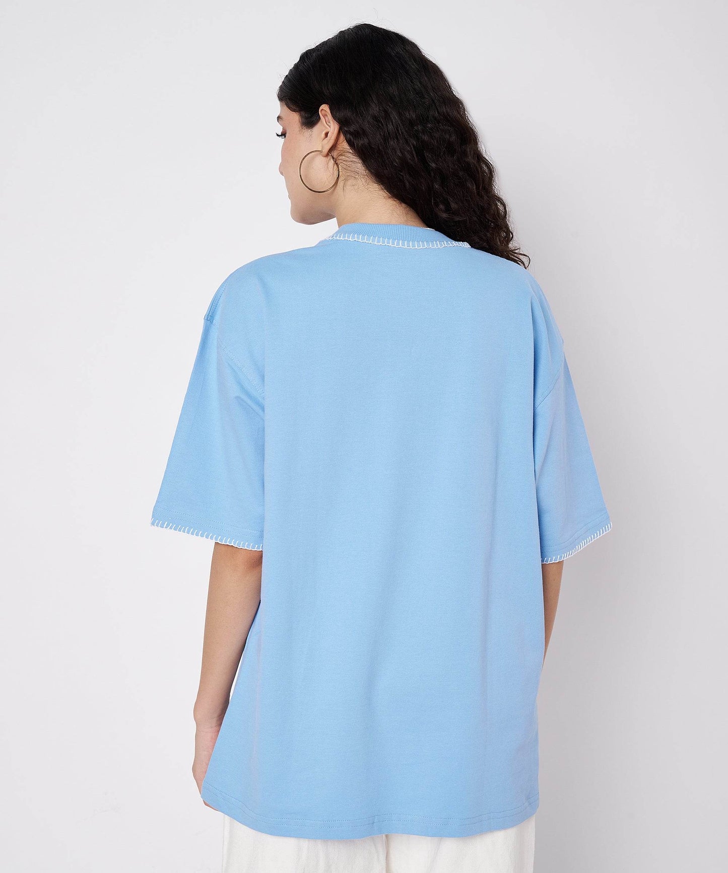 The Ocean Crest Tee – Unisex Oversized Fit with Hand Embroidery & Crochet | Ocean Whispers Collection - Hoot n' Wink