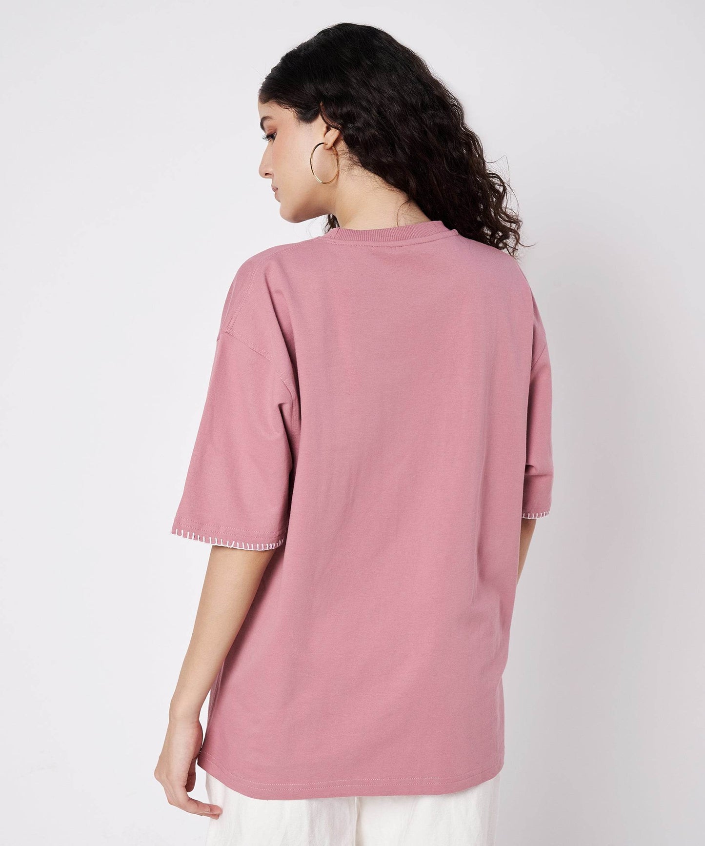 The Starry Pocket Tee – Unisex Oversized T-Shirt with Hand Embroidery & Crochet Starfish Detail | Ocean Whispers Collection - Hoot n' Wink