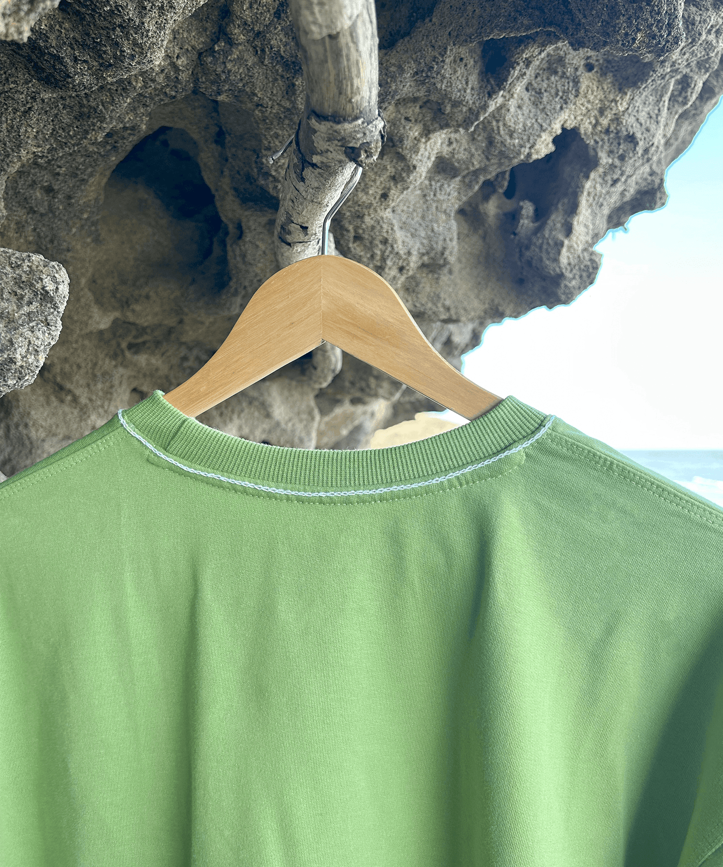 The Island Drift Tee – Unisex Oversized T-Shirt with Crochet Accents & Hand Embroidery | Ocean Whispers Collection - Hoot n' Wink