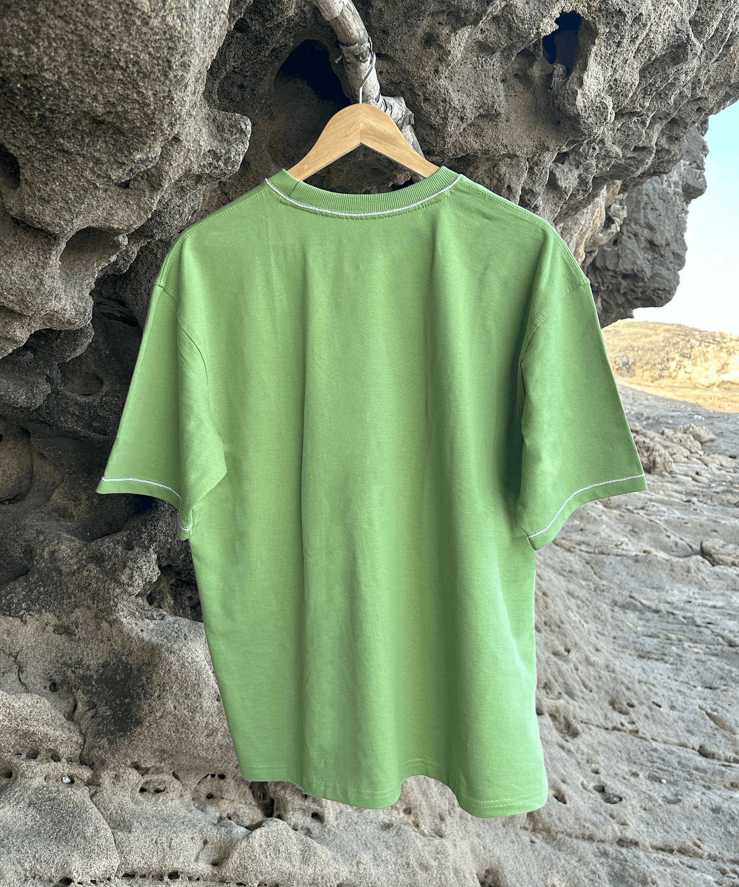 The Island Drift Tee – Unisex Oversized T-Shirt with Crochet Accents & Hand Embroidery | Ocean Whispers Collection - Hoot n' Wink