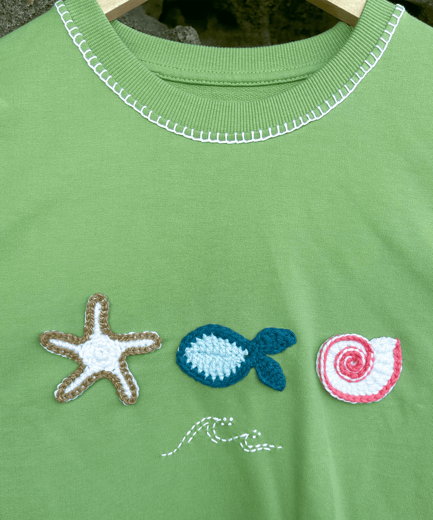 The Ocean Crest Tee – Unisex Oversized Fit with Hand Embroidery & Crochet | Ocean Whispers Collection - Hoot n' Wink