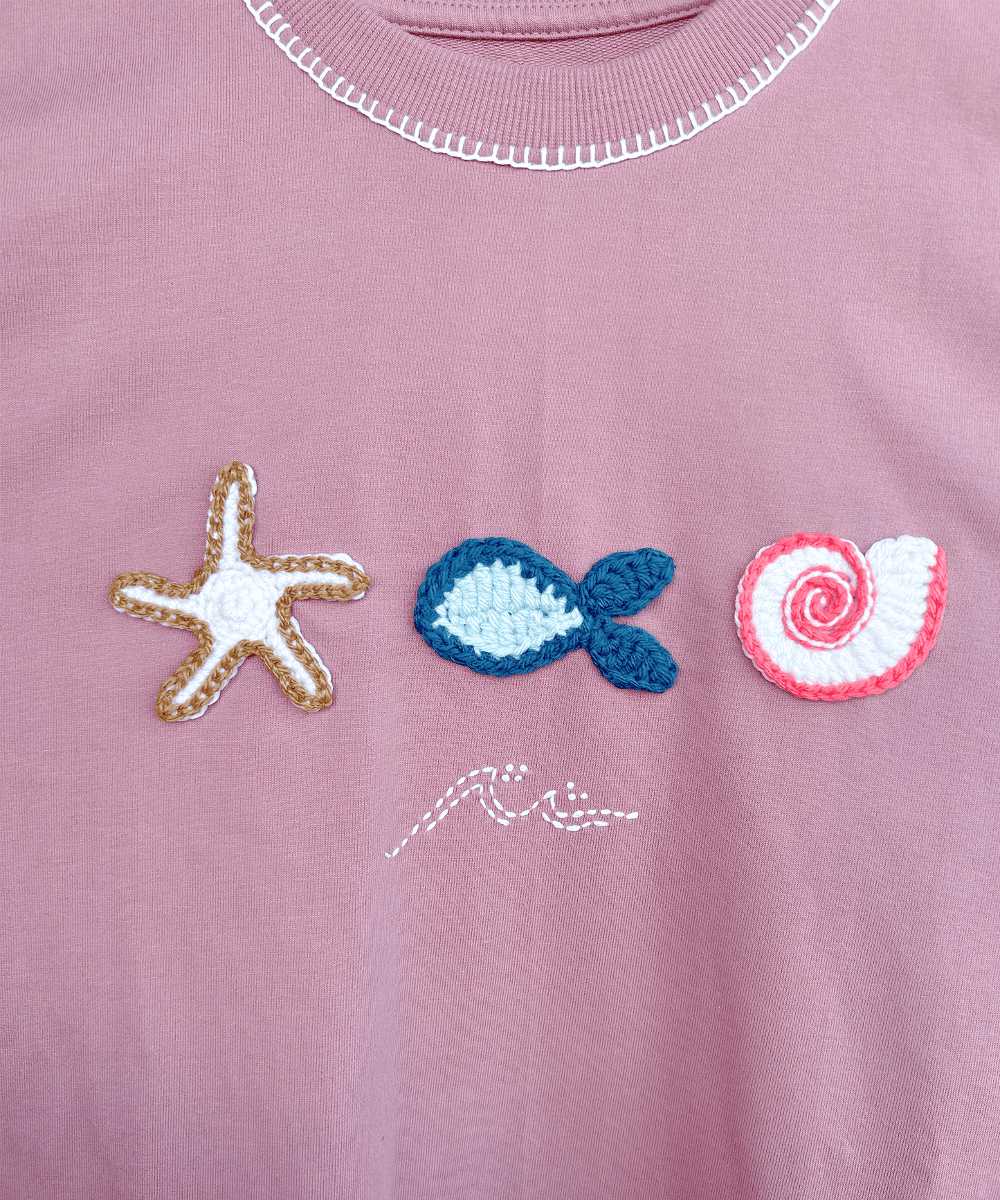 The Ocean Crest Tee – Unisex Oversized Fit with Hand Embroidery & Crochet | Ocean Whispers Collection - Hoot n' Wink