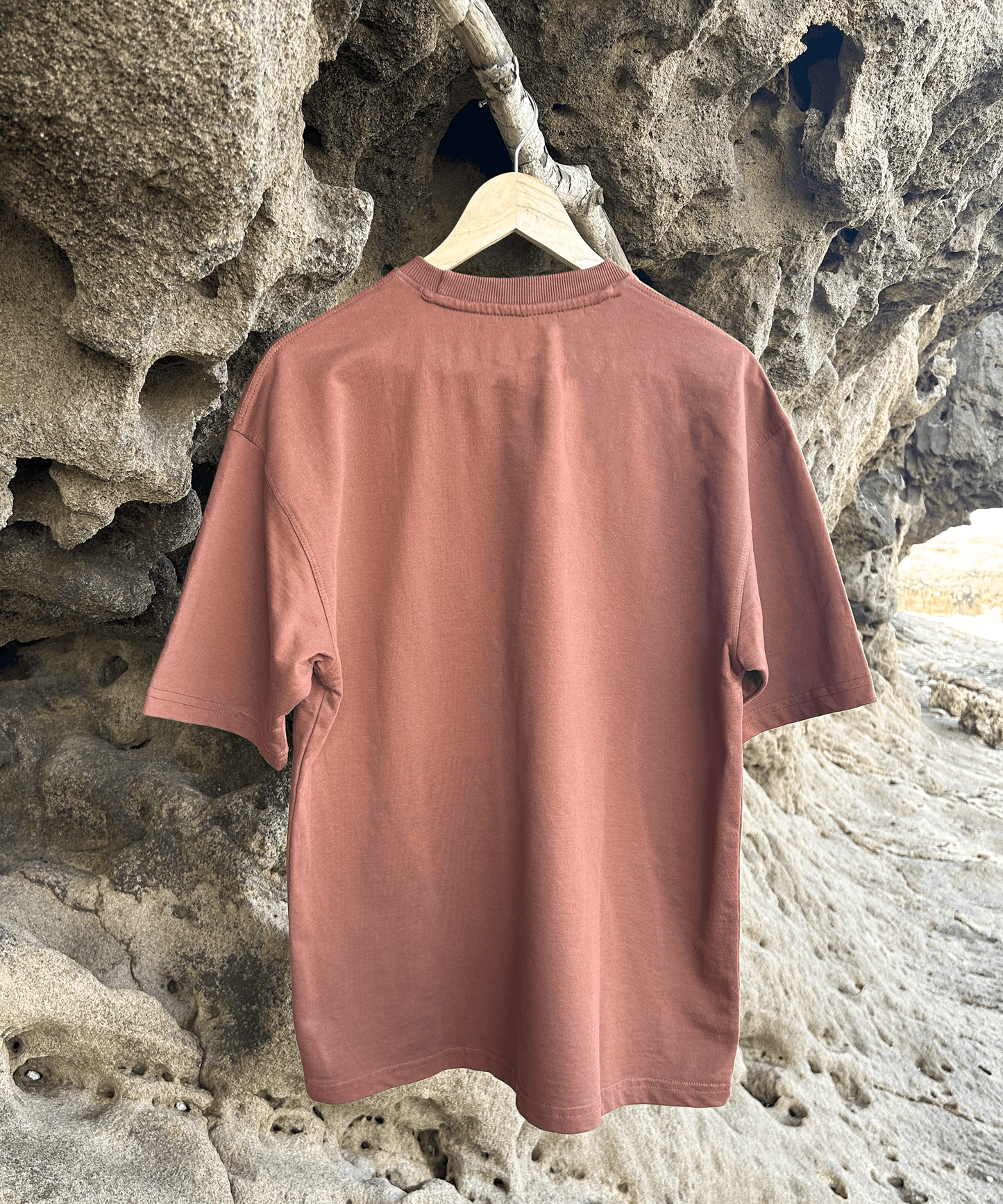 The Shoreline XO Tee – Unisex Oversized T-Shirt with Hand Embroidery & Crochet | Ocean Whispers Collection - Hoot n' Wink