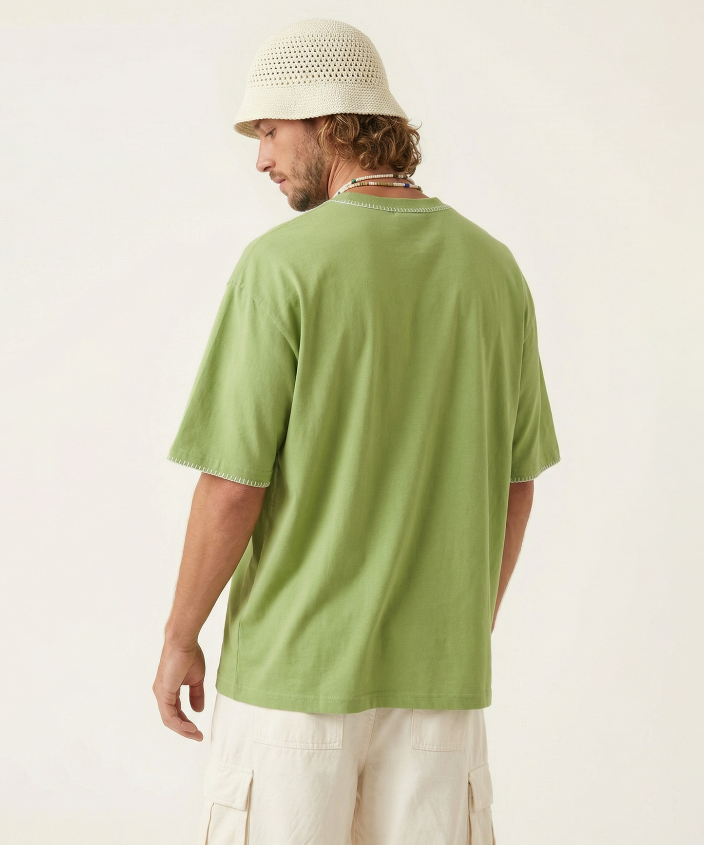 Unisex Oversized Cotton T-Shirt with Hand Embroidery & Crochet – The Ocean Crest Tee | Ocean Whispers Collection