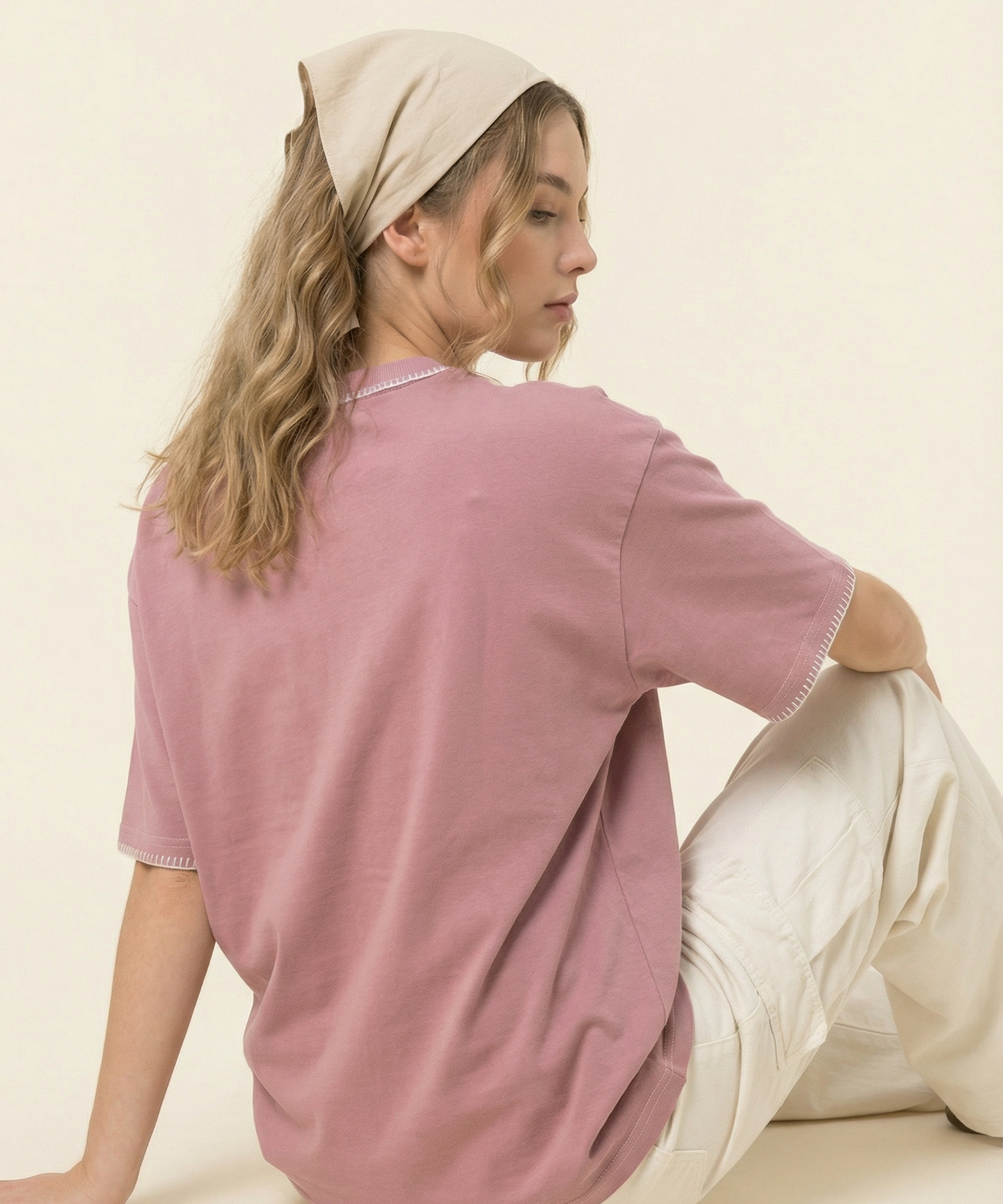 Unisex Oversized Cotton T-Shirt with Hand Embroidery & Crochet – The Ocean Crest Tee | Ocean Whispers Collection