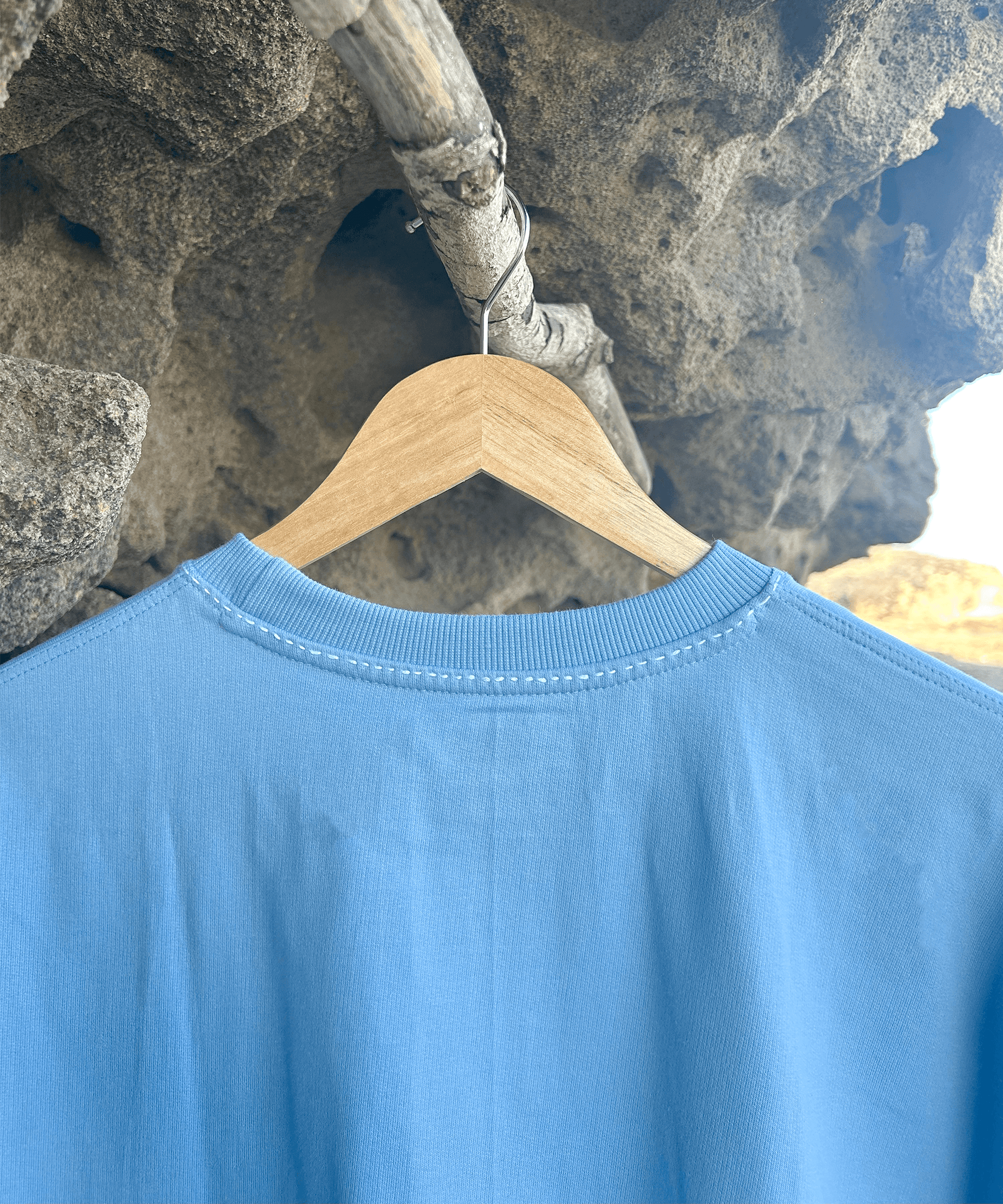 The Sunwave Tee – Unisex Oversized T-Shirt with Crochet Sun & Hand Embroidery | Ocean Whispers Collection - Hoot n' Wink