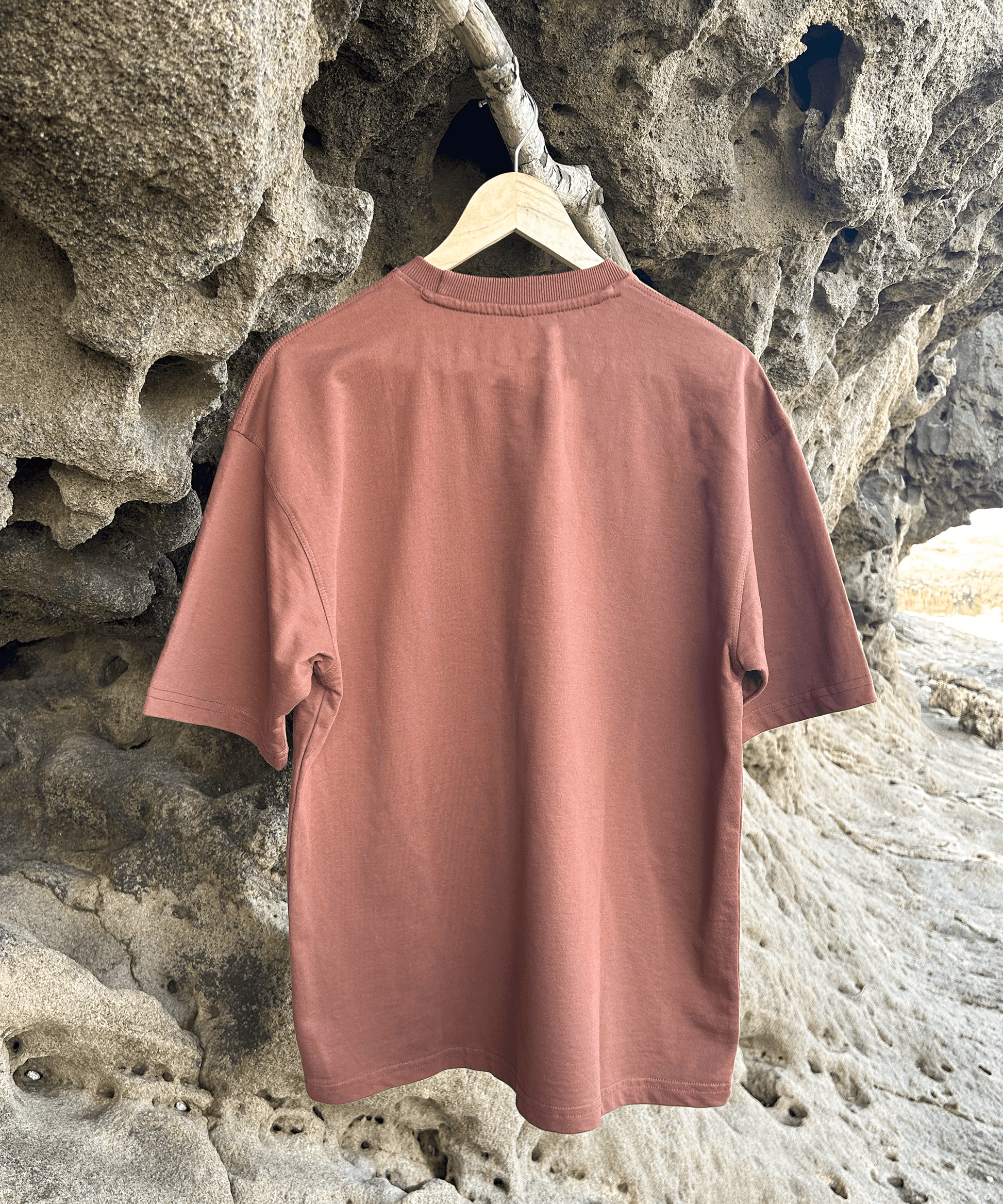 The Shoreline XO Tee – Unisex Oversized T-Shirt with Hand Embroidery & Crochet | Ocean Whispers Collection - Hoot n' Wink